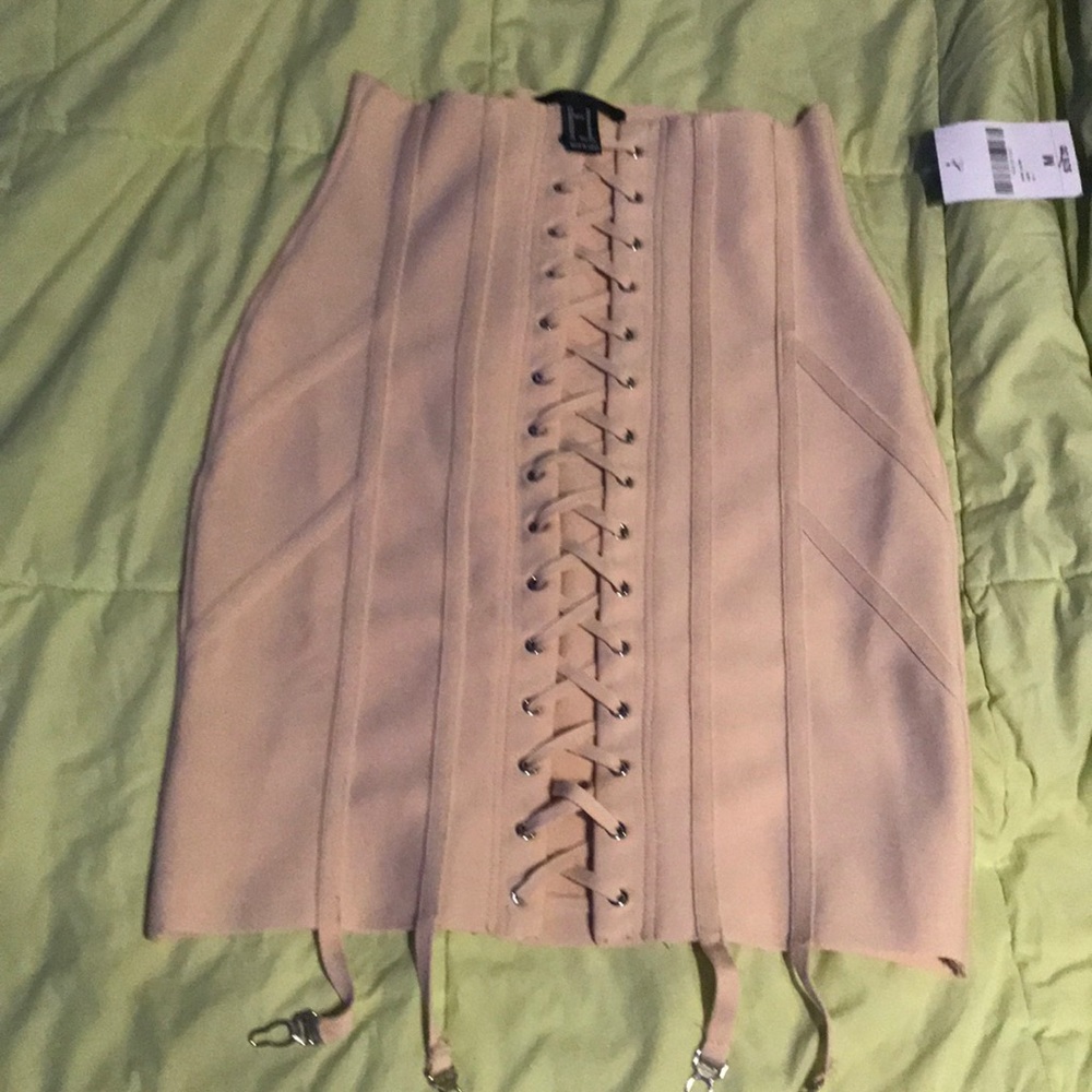 Nude corset style skirt